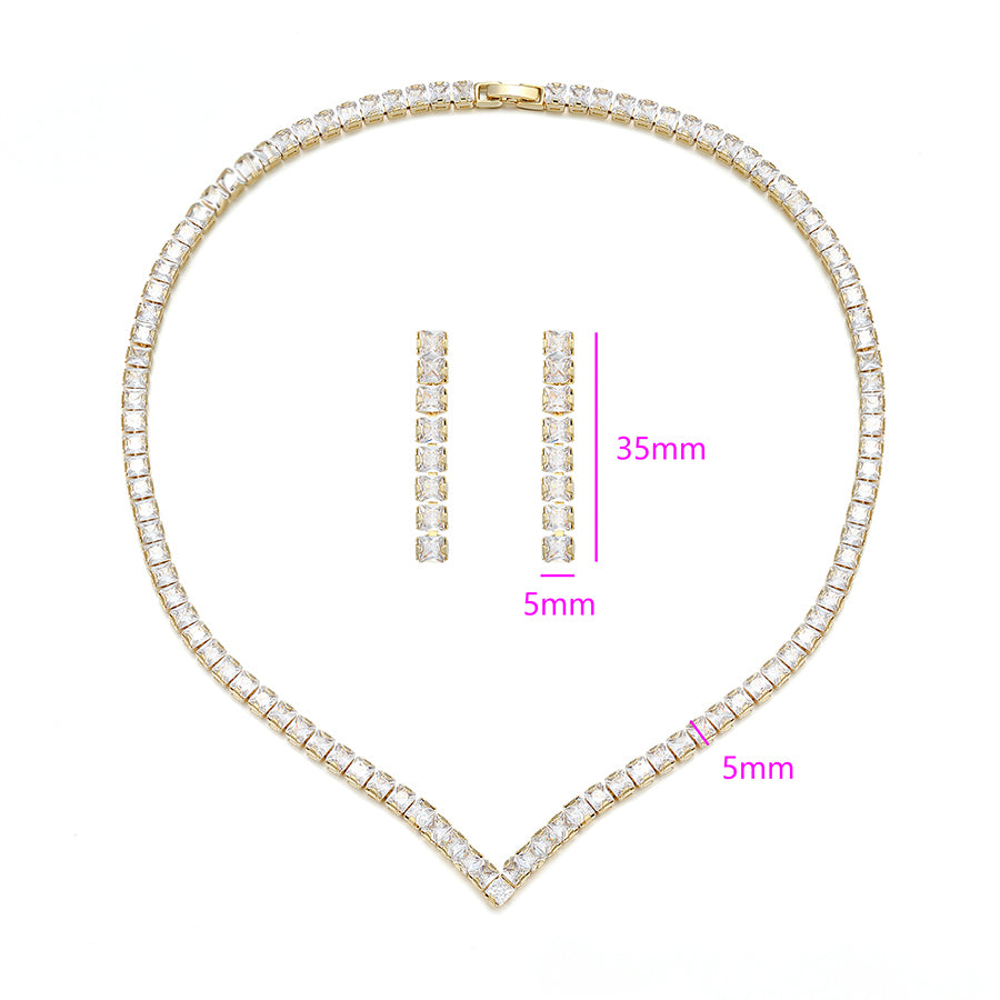 MG000866279 - 14K Gold-Plated Cubic Zirconia Necklace Set image 4