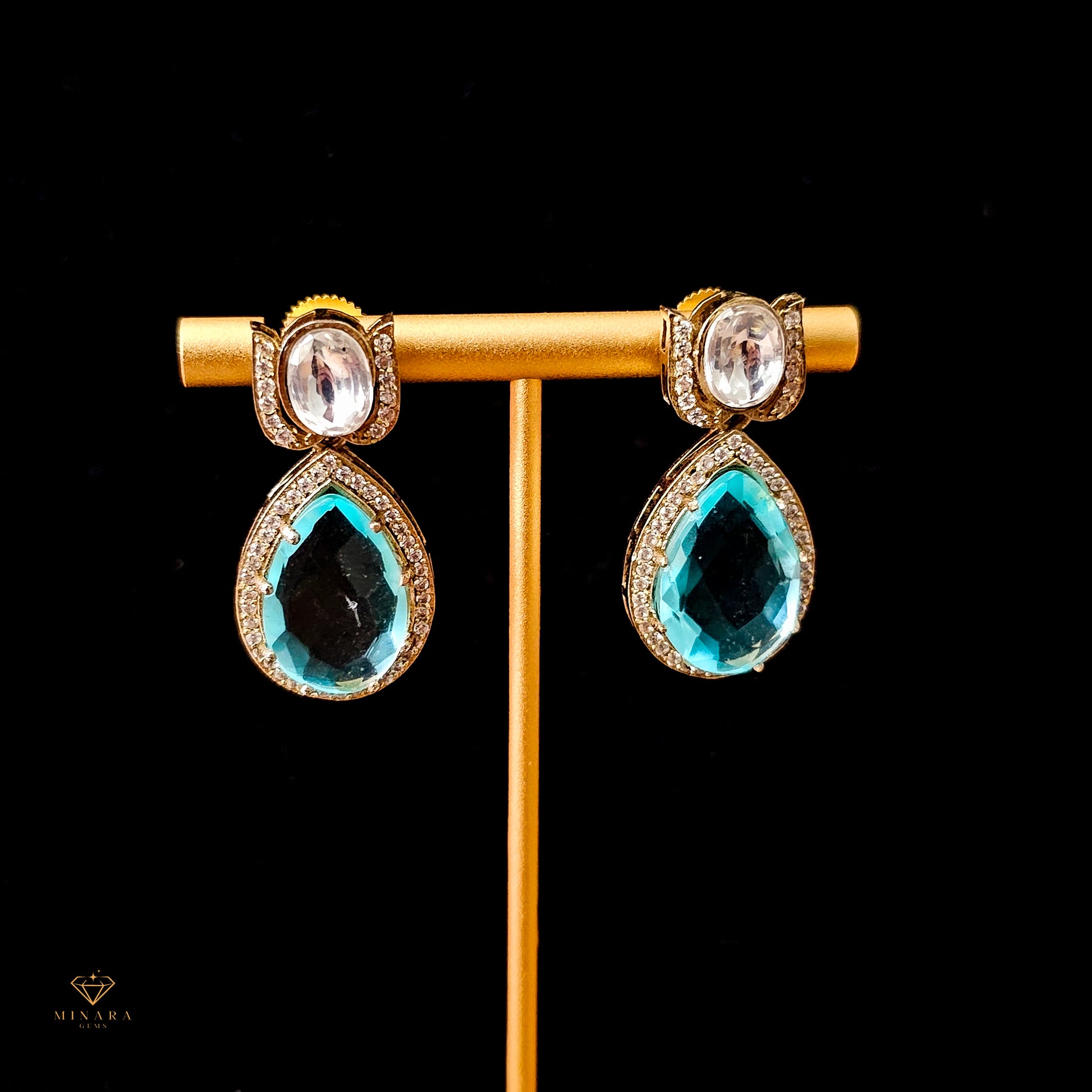 MONESB0148- Gold Plated Moissanite Necklace Set image 2