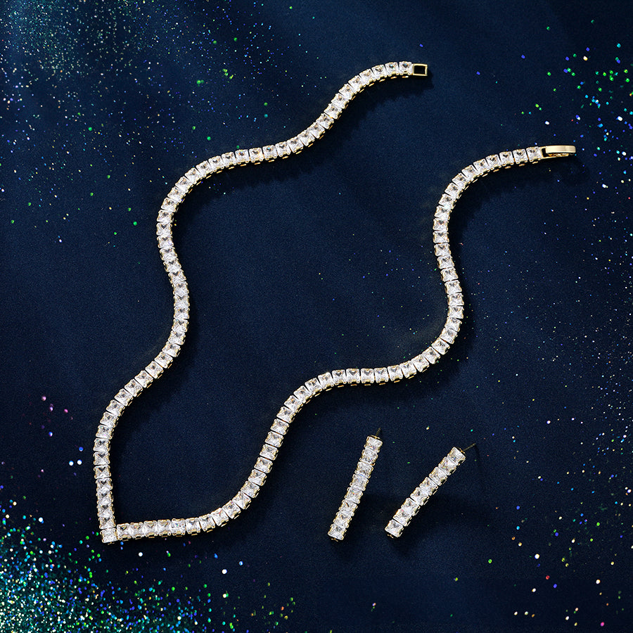 MG000866279 - 14K Gold-Plated Cubic Zirconia Necklace Set image 0