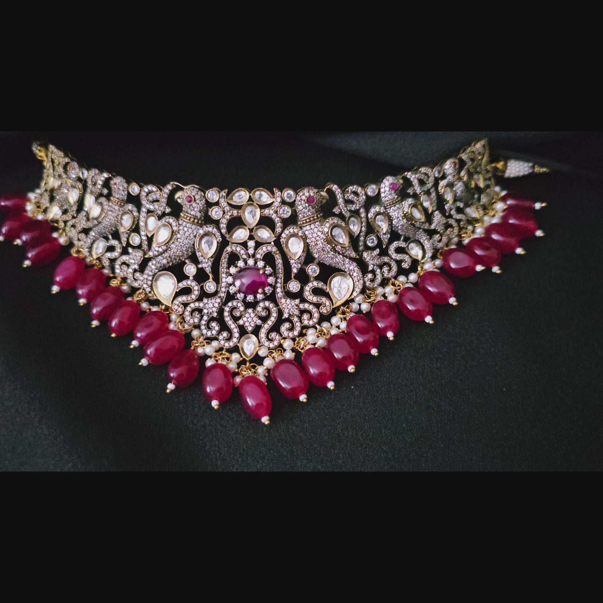 MONEMA0166 - Antique Polish Moissanite Choker Set