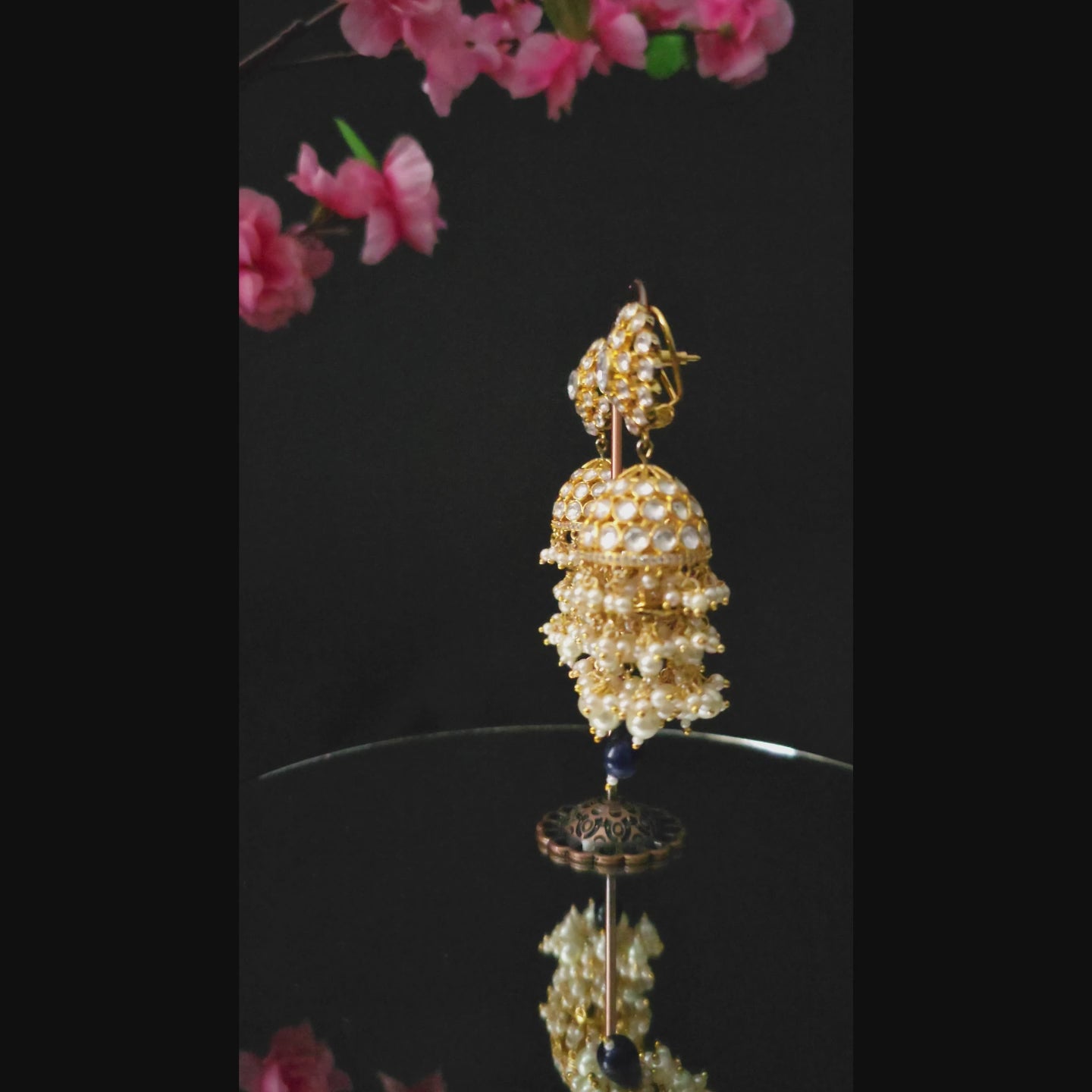 POEABL0199 - Gold-Plated Polki Jhumki Earrings