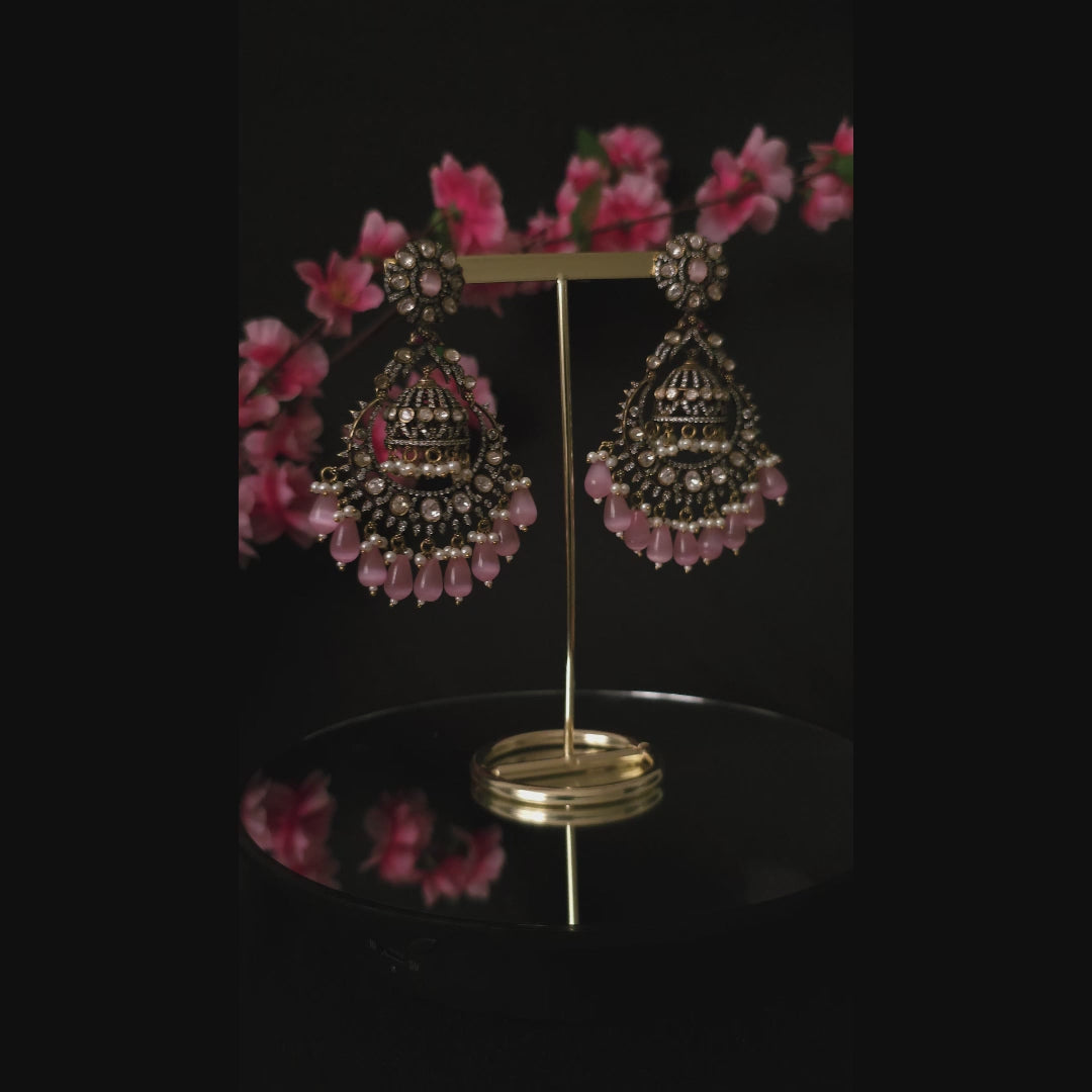 MOEABP01970 - Antique Polish Moissanite Polki Earrings